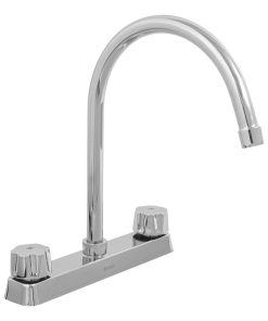 Llave mezcladora curva para fregadero FOSET BASIC manerales hexagonales 8“ Mod. F-320-C